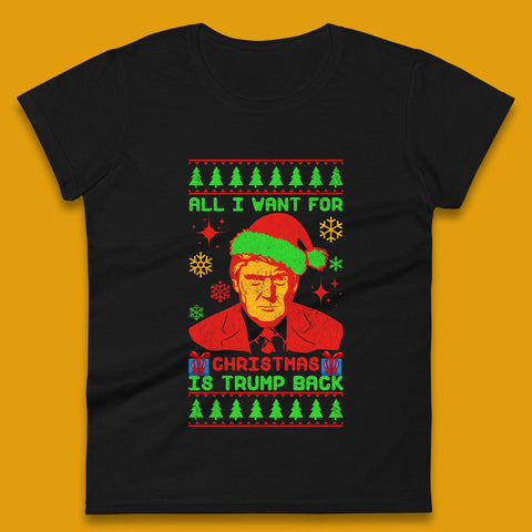 Trump Back Christmas Womens T-Shirt
