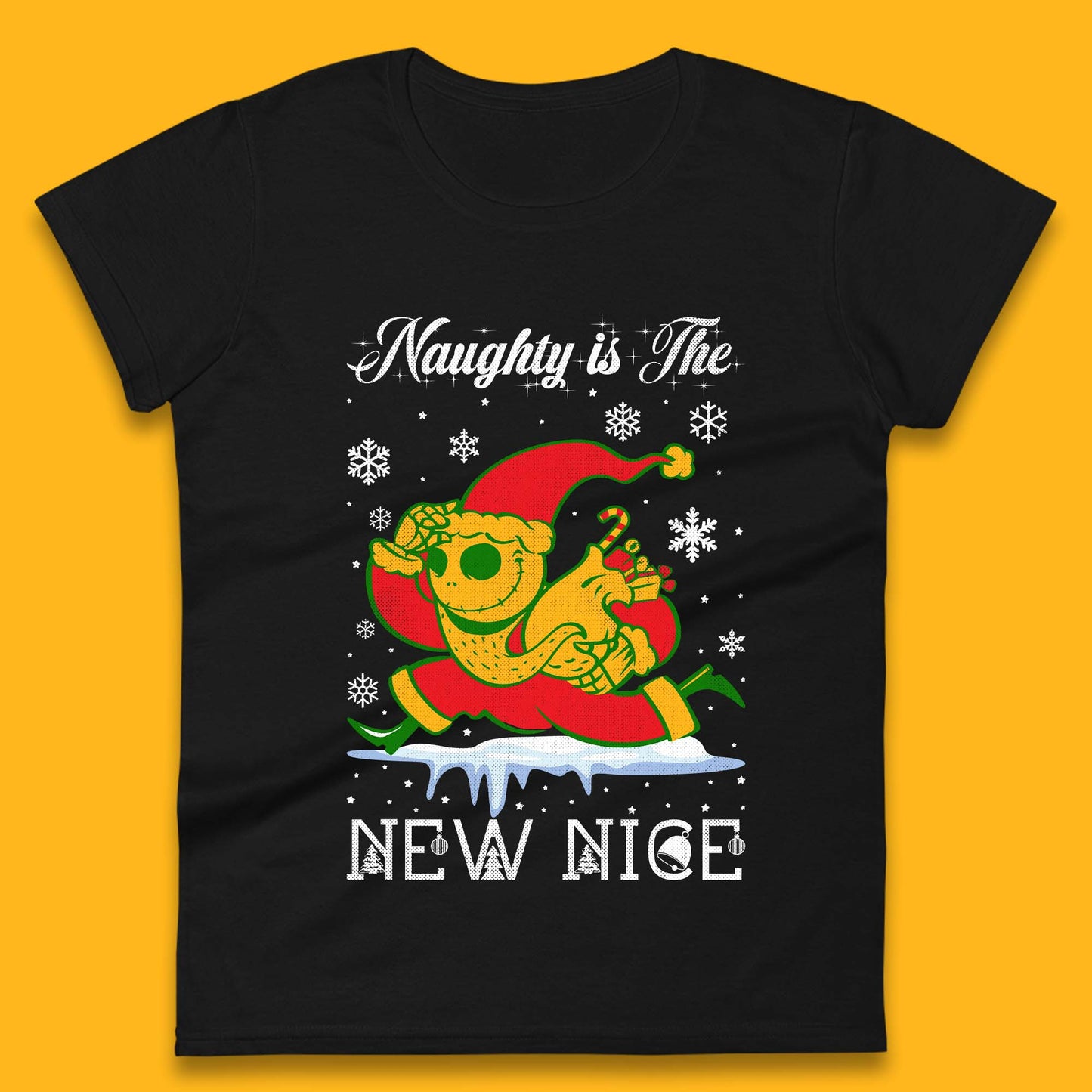 Santa Jack Skellington Christmas Womens T-Shirt