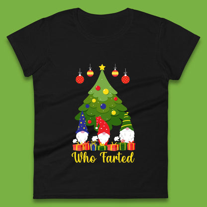 who farted christmas gnomes funny womens t shirt