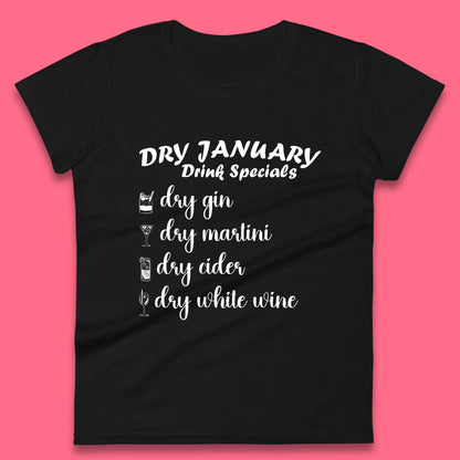 Dry January Drink Menu Womens T-Shirt