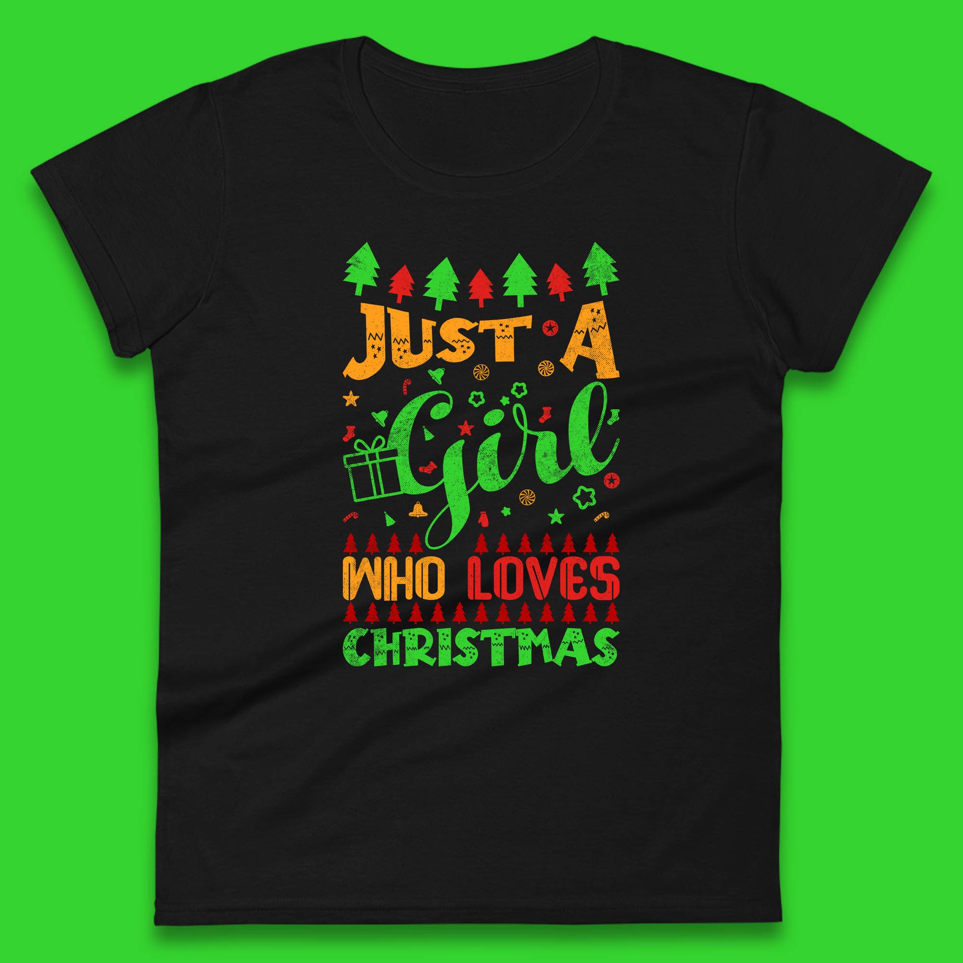 just a girl who loves christmas winter womens top