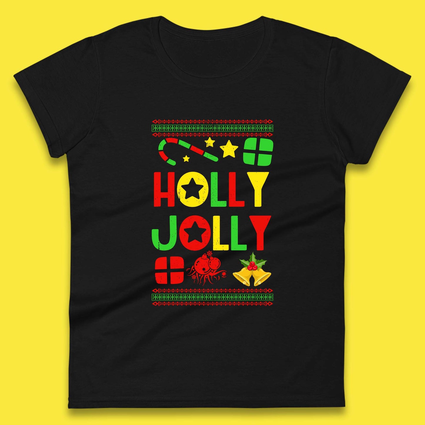 holly jolly christmas womens t shirt