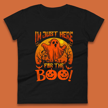 I'm Here For The Boo Halloween Horror Scary Boo Ghost Spooky Season Womens Tee Top