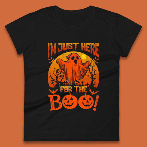 I'm Here For The Boo Halloween Horror Scary Boo Ghost Spooky Season Womens Tee Top