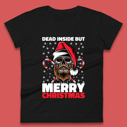 hipster skull christmas womens t shirt