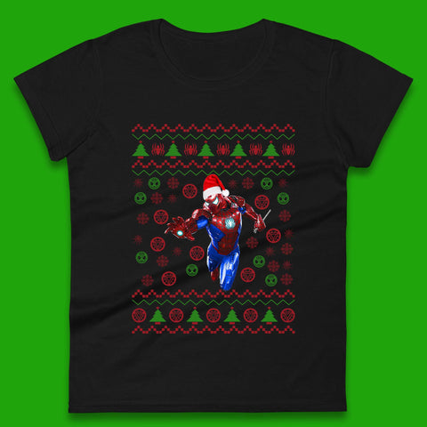 Iron Spider Man Suit Christmas Womens T-Shirt