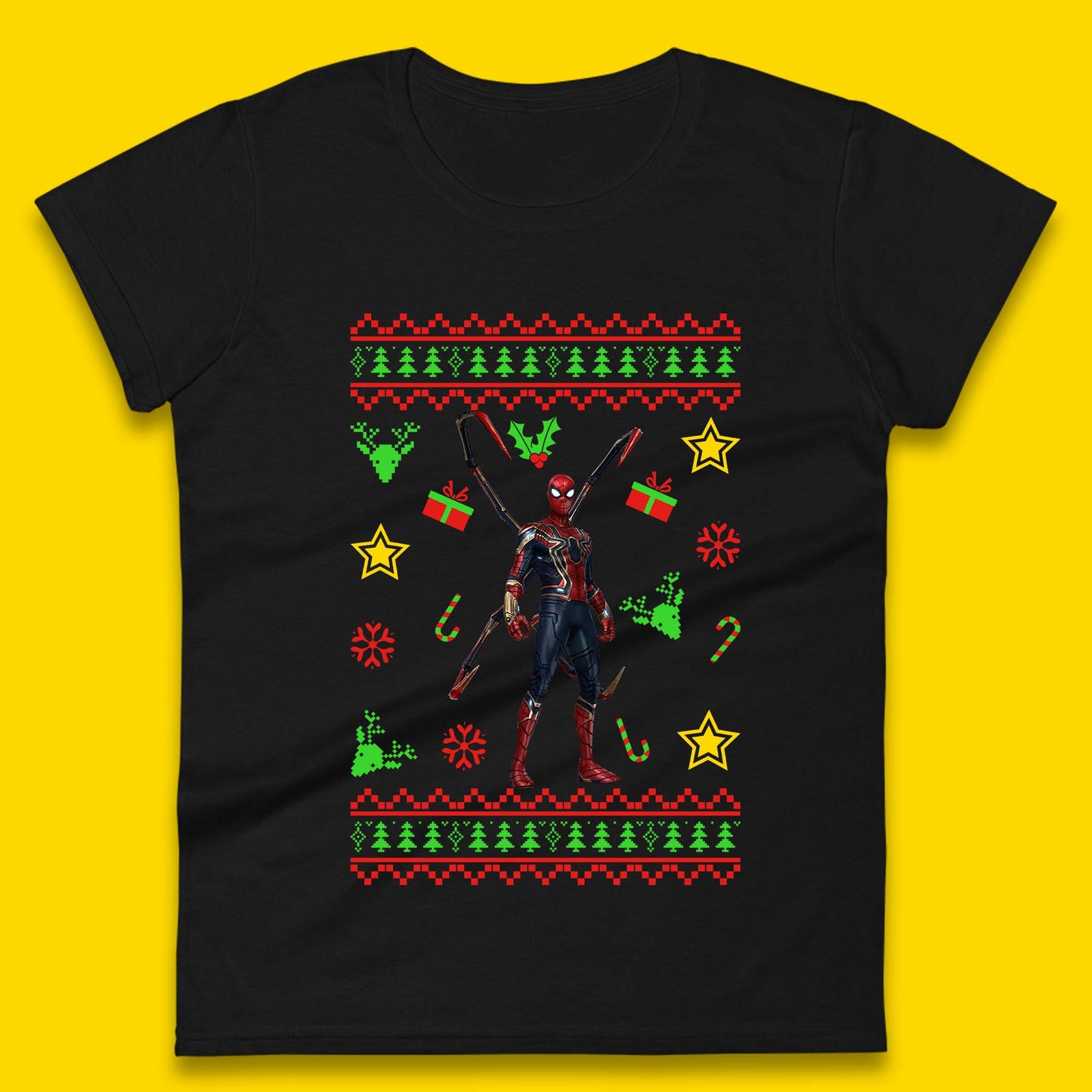 Spiderman Christmas Womens T-Shirt