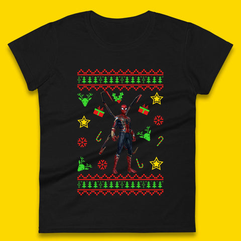 Spiderman Christmas Womens T-Shirt