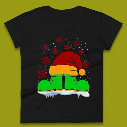 Santa Shoe Christmas Womens T-Shirt