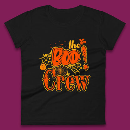 The Boo Crew Halloween Boo Squad Horror Scary Spokky Matching Costume Womens Tee Top