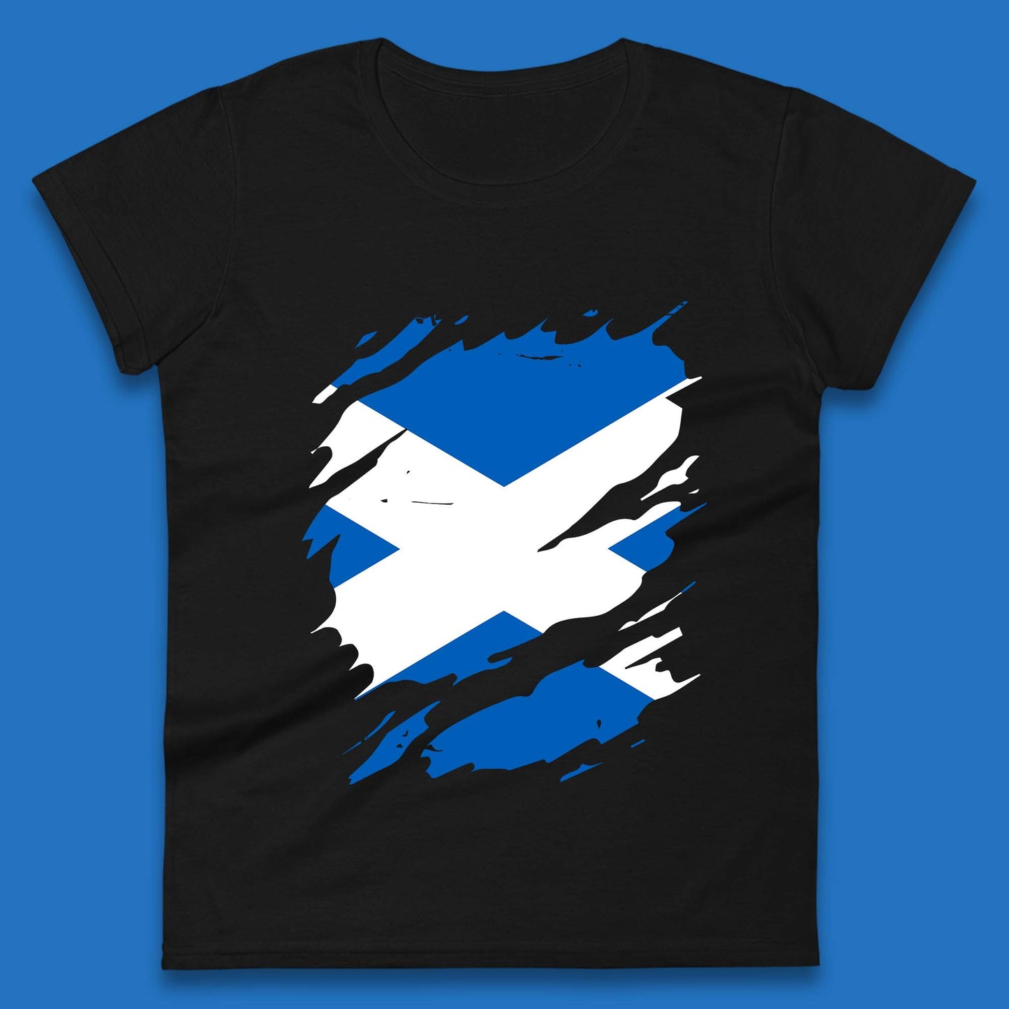 Distressed Scotland Flag Scottish Heritage Ancestry Scot Pride Scottish Flag Womens Tee Top