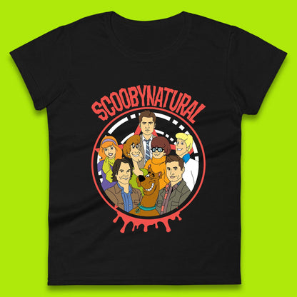 Scooby-Doo Scoobynatural Mash Up Group Shot Poster Happy Halloween Womens Tee Top