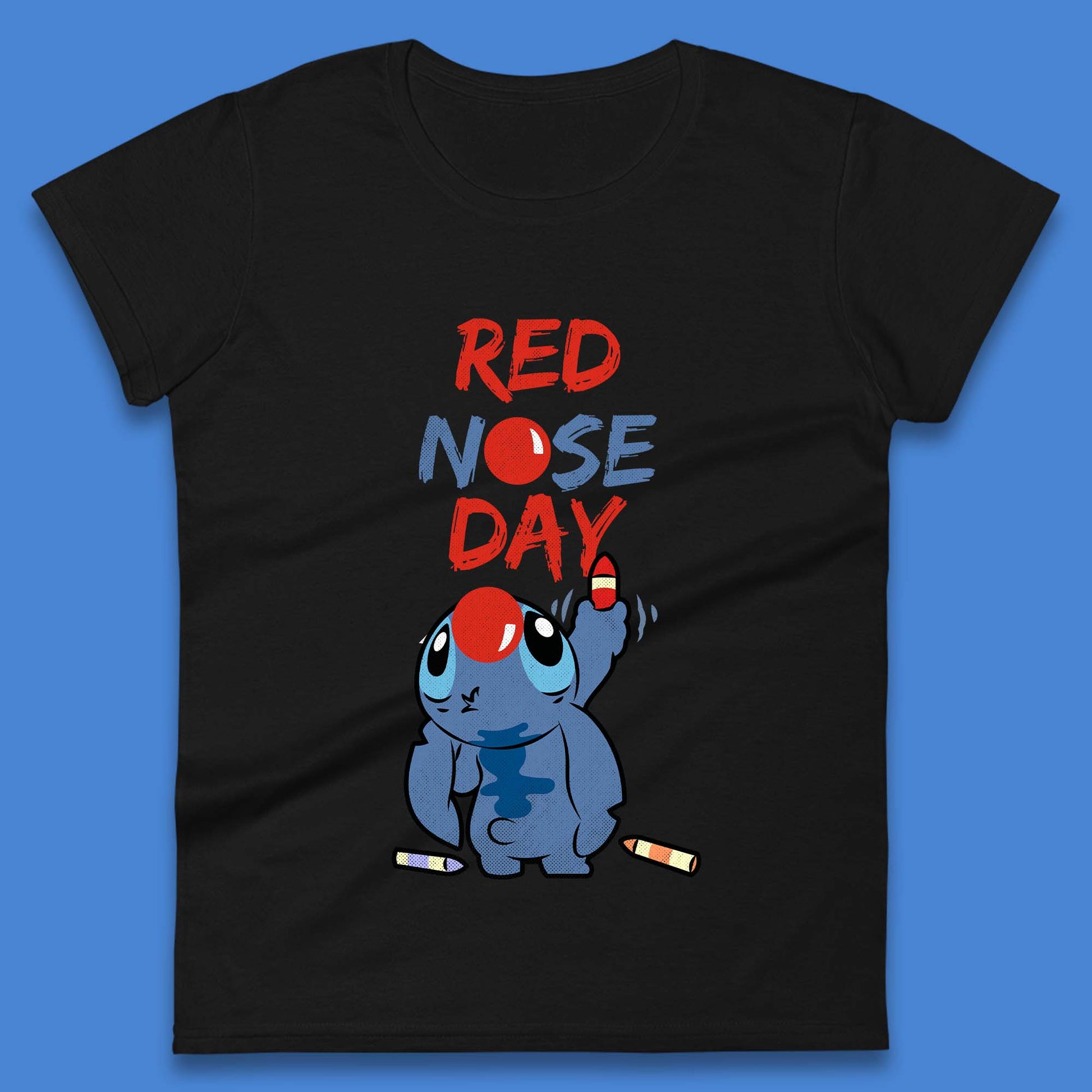 Ladies Stitch Red Nose Day T Shirt