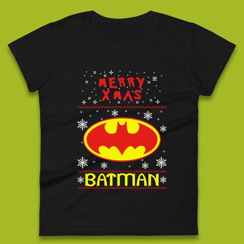 Merry Xmas Batman Womens T-Shirt