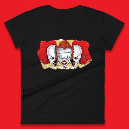 IT Pennywise Clown Halloween Horror Movie Character Evil Clown Costume Serial Killer Womens Tee Top