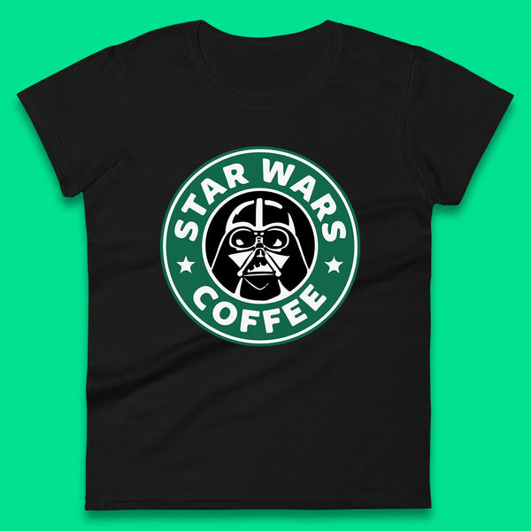 Sci-fi Action Adventure Movie Character Darth Vader Star Wars Coffee Starbucks Coffee Spoof Star Wars 46th Anniversary Womens Tee Top