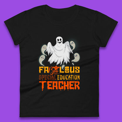Fabolous Special Education Teacher Halloween Fabulous Spooky Ghost Teacher Womens Tee Top