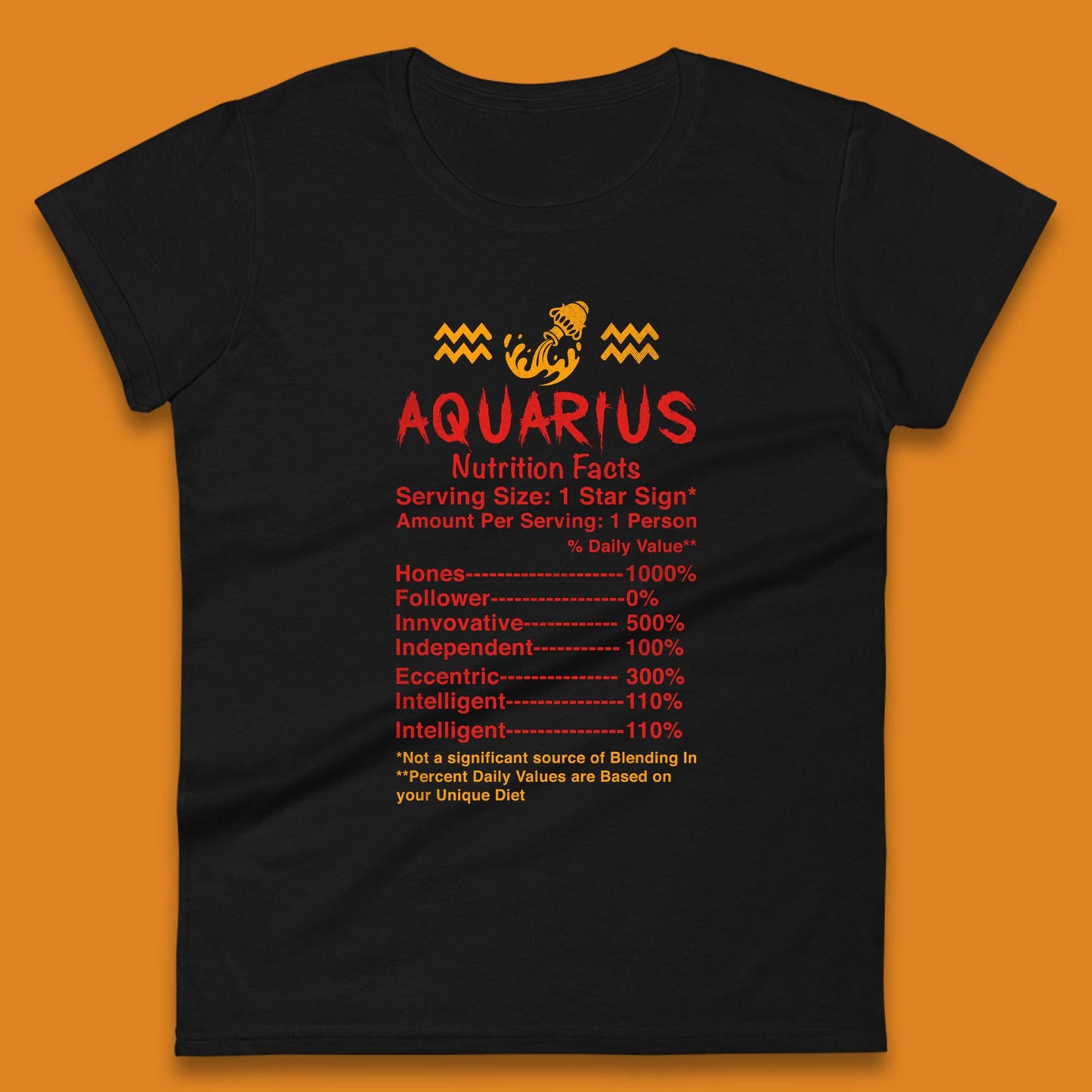 Aquarius Nutrition Facts Womens T-Shirt