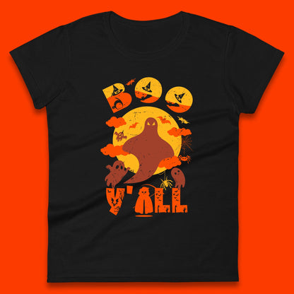 Halloween Boo Y'all Hey Boo Funny Spooky Halloween Party Womens Tee Top