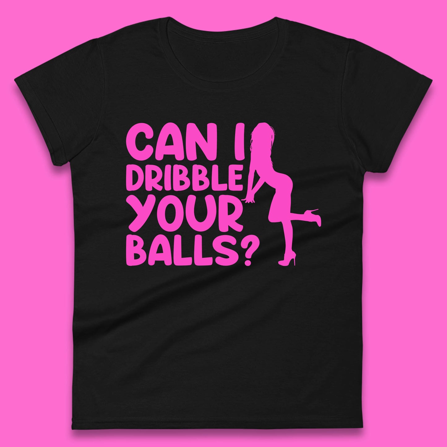 Can I Dribble You Balls? Offensive Adult Humor Gift Womens Tee Top