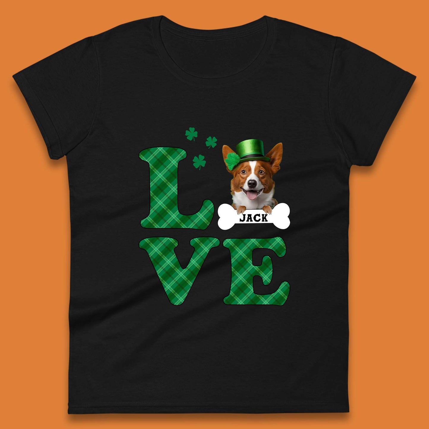 Personalised Love St. Patrick's Dog Womens T-Shirt