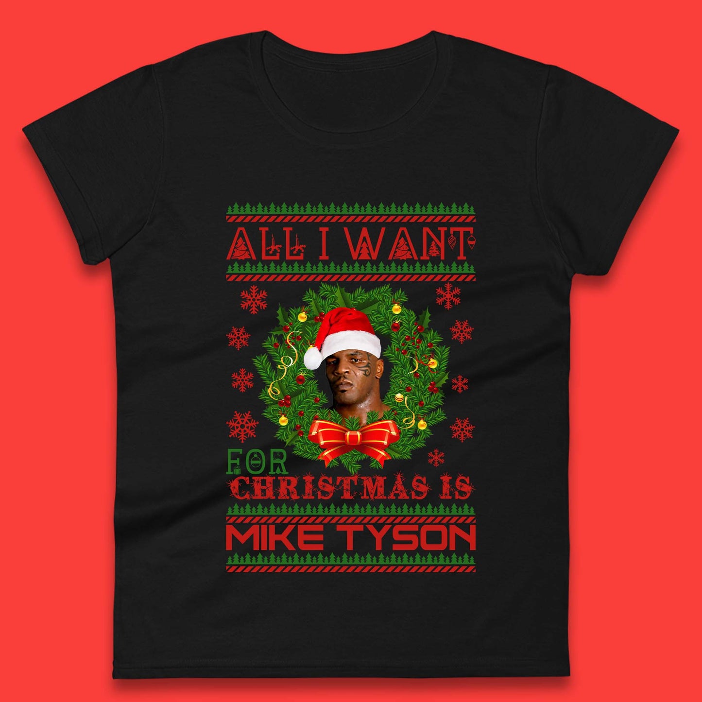 Mike Tyson Christmas Womens T-Shirt