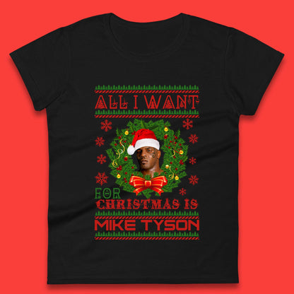 Mike Tyson Christmas Womens T-Shirt