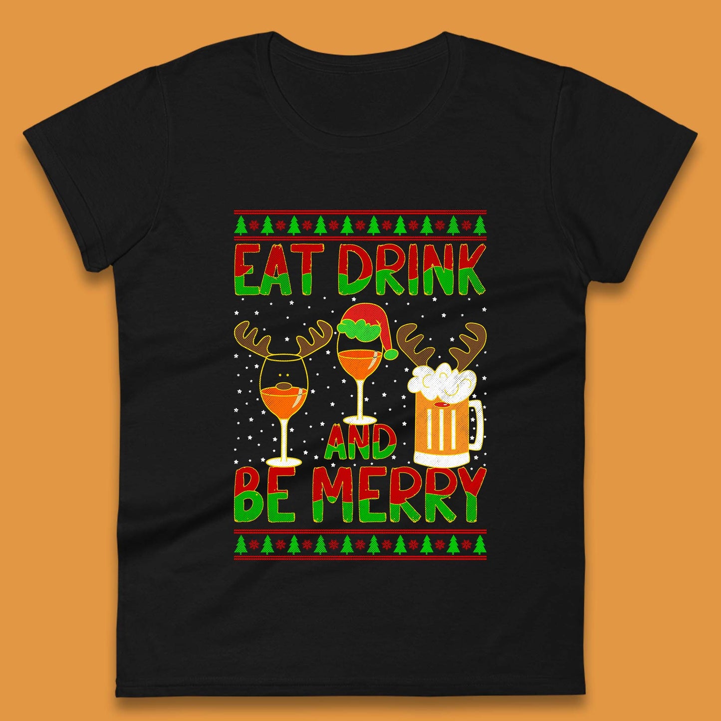Christmas Drinking Womens T-Shirt