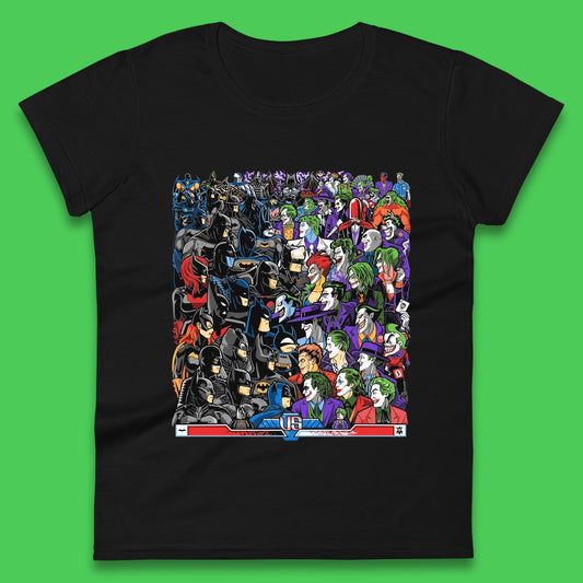 Bats VS Clowns DC Comics Batmans VS Joker Clowns Fighting Spoof Supervillain Comic Book Character Womens Tee Top