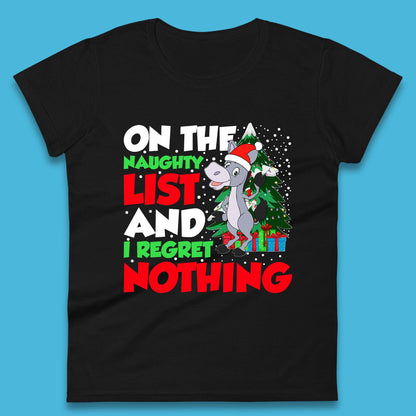 Donkey Christmas Naughty List Womens T-Shirt