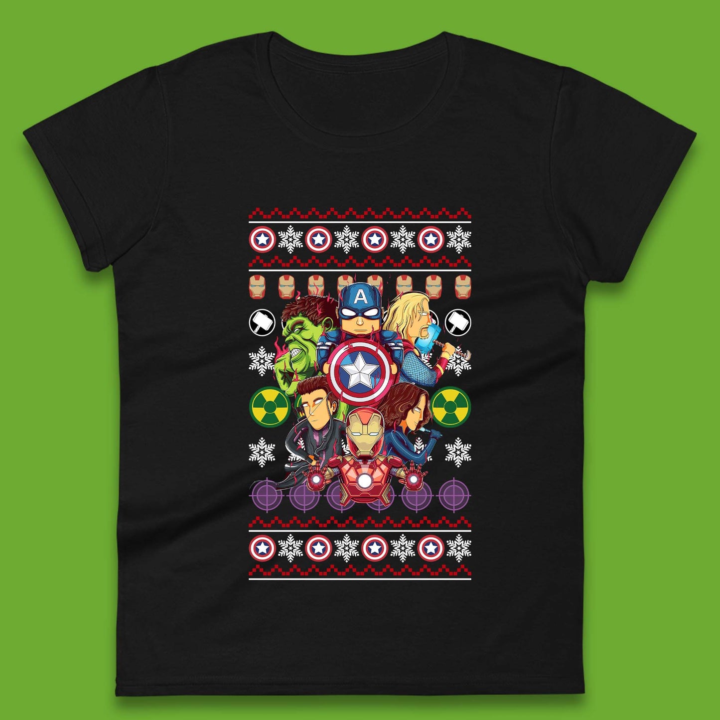 Christmas Avengers Superheroes Womens T-Shirt