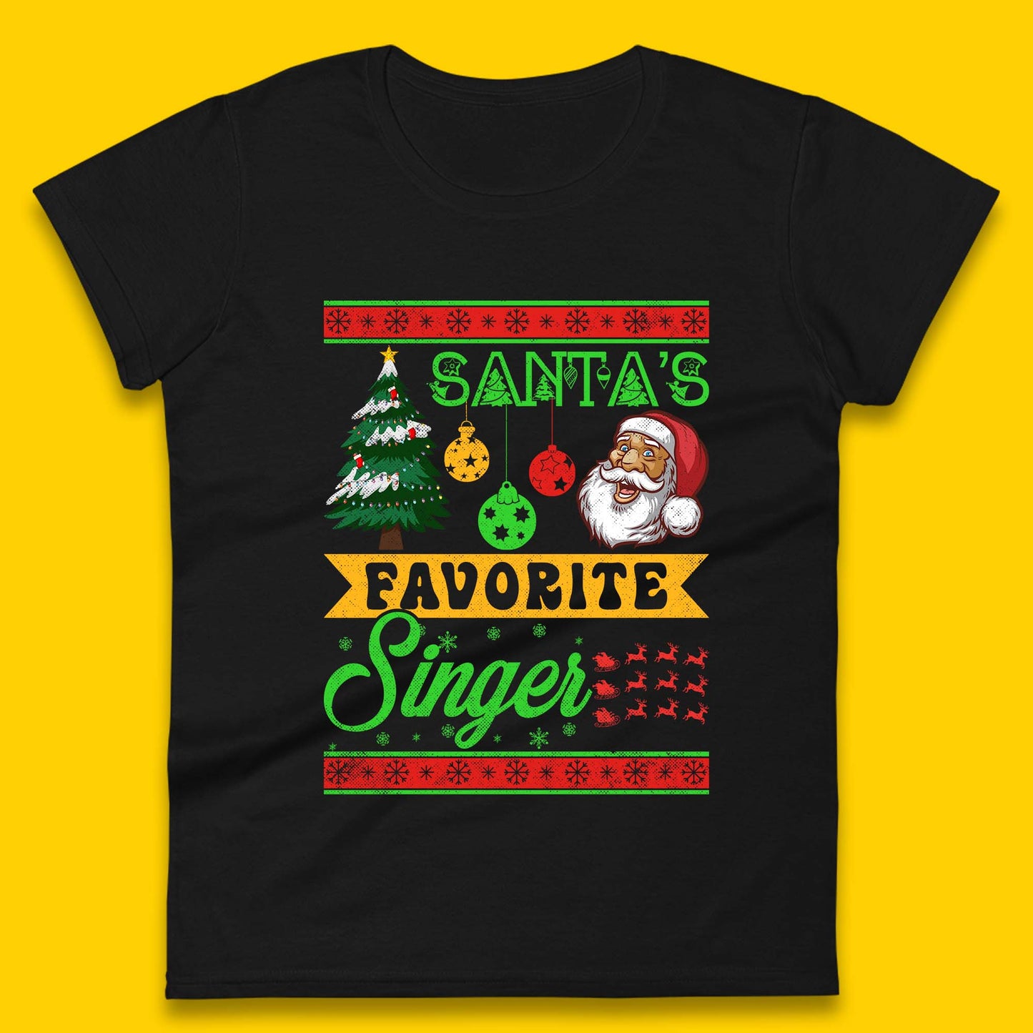 Santa's Favorite Singer Christmas Womens T-Shirt