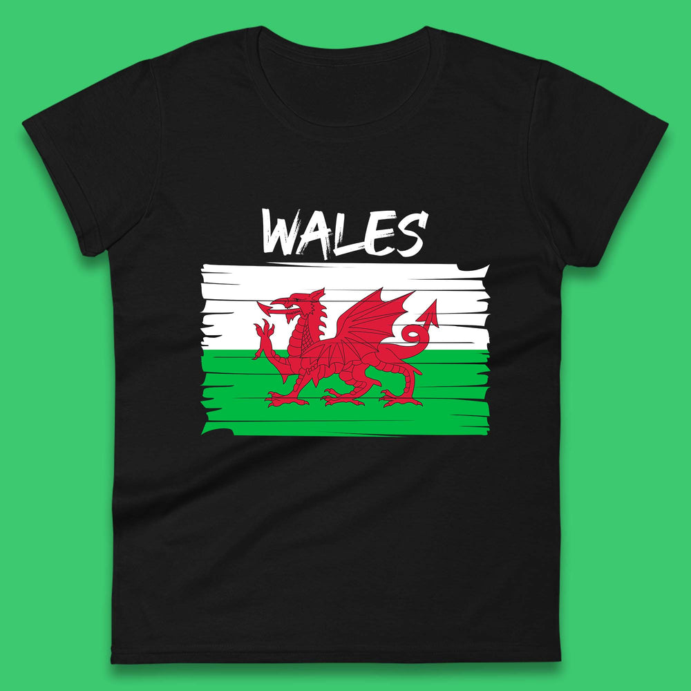 Welsh Dragon Flag Of Wales Saint Welsh Sant Dewi St. David's Day Dragon Flag Womens Tee Top