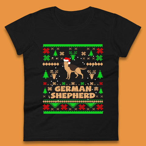 German Shepherd Dog Christmas Womens T-Shirt