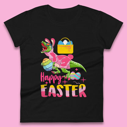 Happy Dinosaur Easter Womens T-Shirt