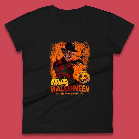 Halloween The Horror Night Freddy Krueger Horror Movie Character Serial Killer Womens Tee Top
