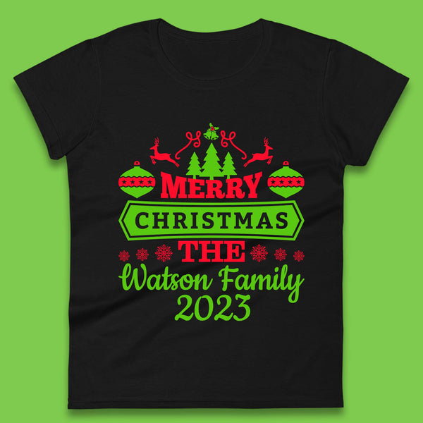 Personalised Family Christmas Womens T-Shirt