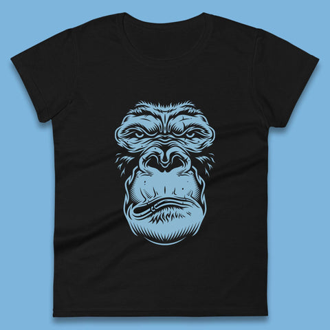 Angry Gorilla Face Scary Wild Angry Monkey Womens Tee Top