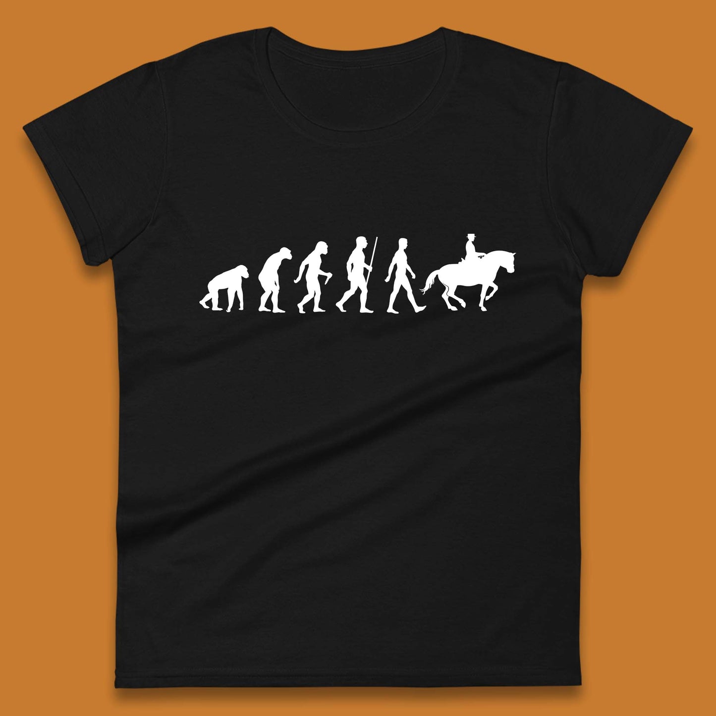 Horse Riding Evolution Equestrian Horse Racing Jockey Womens Tee Top