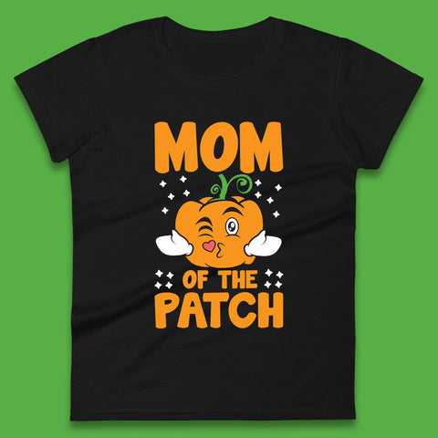 Pumpkin Mom Of The Patch Funny Halloween Gift Womens Tee Top