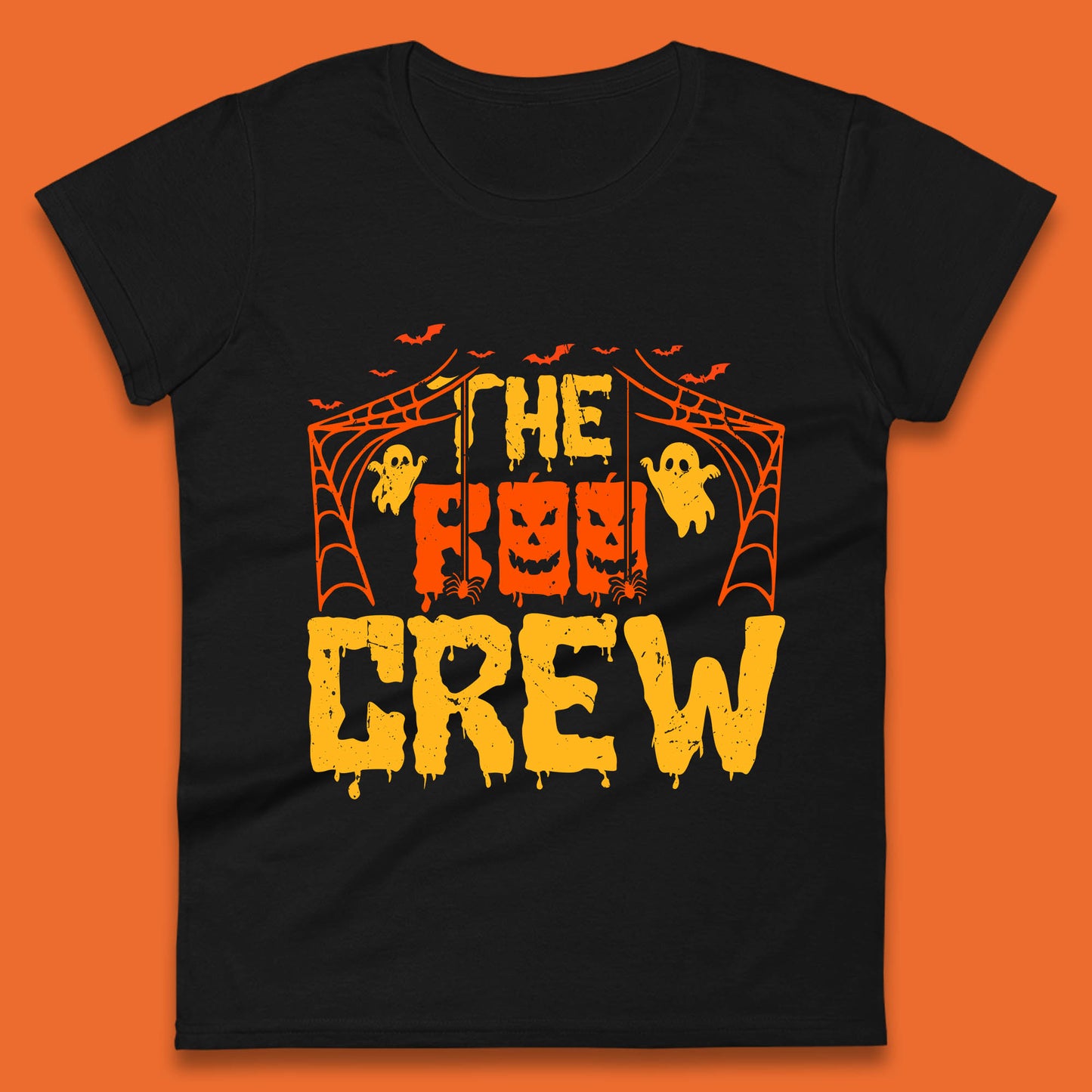 The Boo Crew Halloween Horror Spooky Boo Squad Matching Halloween Costume Womens Tee Top