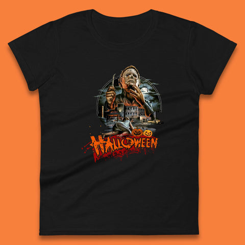 Halloween II The Nightmare Isn't Over Vintage Halloween Movie Poster Micheal Myers Horror Character Womens Tee Top