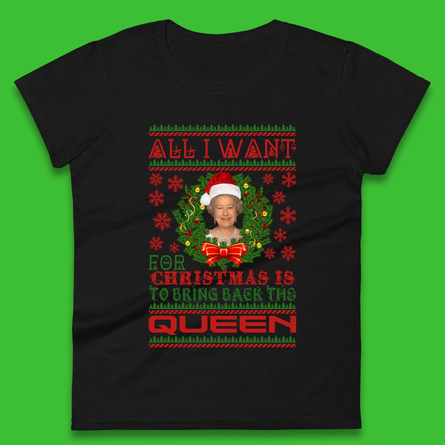 All I Want For Christmas Is To Bring The Back Queen  Womens T-Shirt
