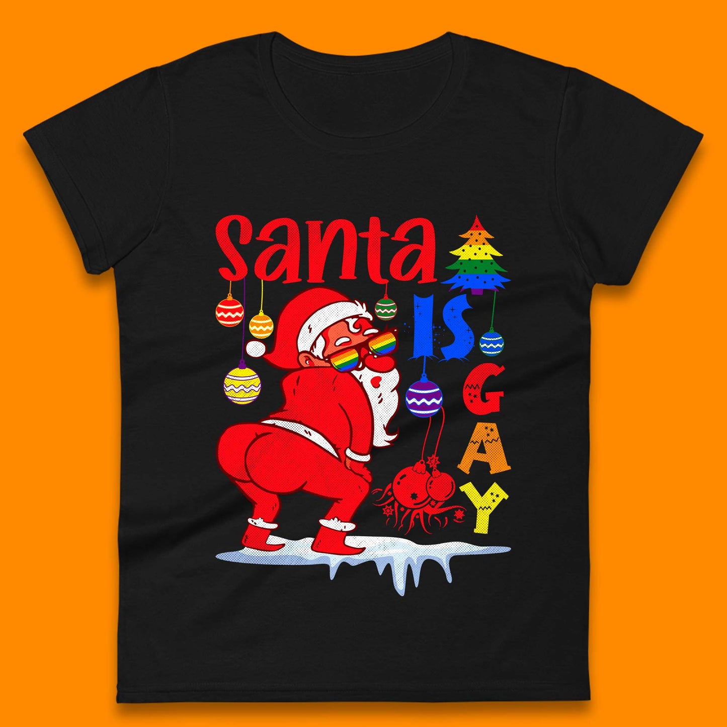 gay pride christmas womens t shirt