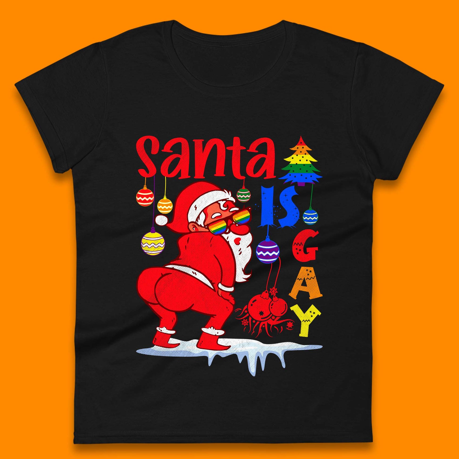 gay pride christmas womens t shirt