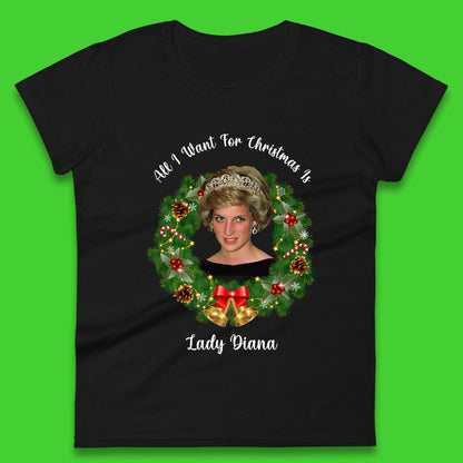 Lady Diana Christmas Womens T-Shirt