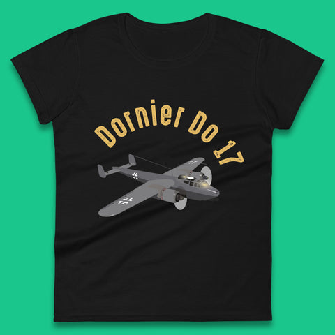 Dornier Do 17 Twin Engined Light Bomber Vintage Retro Military Fighter Jets World War II Remembrance Day Royal Air Force Womens Tee Top