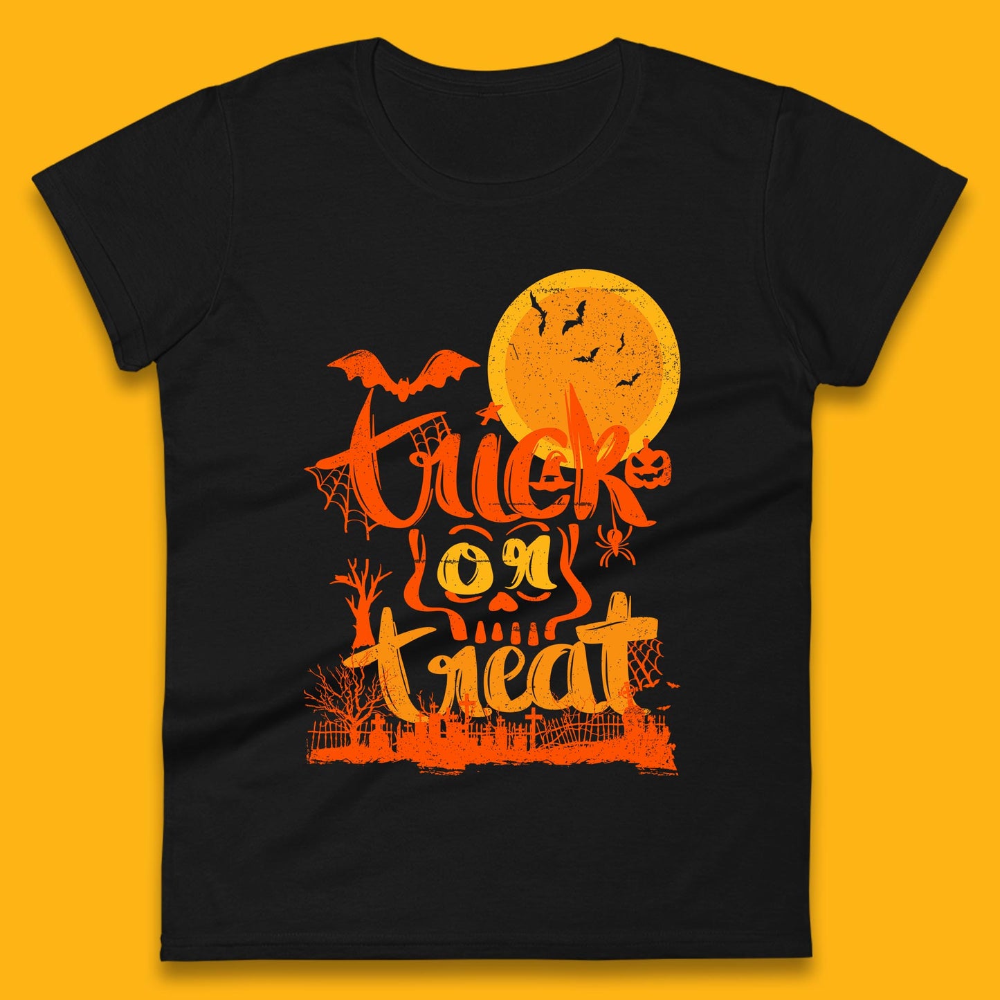 Trick Or Treat Happy Halloween Horror Scary Spooky Season Halloween Vibes Womens Tee Top