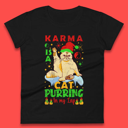 Christmas Karma Is A Cat Ladies T-Shirt