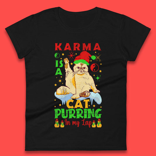 Christmas Karma Is A Cat Ladies T-Shirt